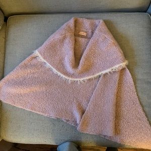 Boucle Poncho sweater with side slit